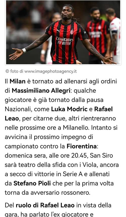 莱奥：在学习踢9号位 阿莱格里是一个赢家，他曾在米兰赢得过冠军